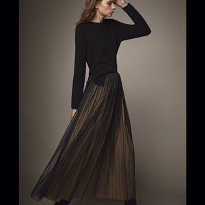 Massimo Dutti Black Tulle Mesh Maxi t 5234/638/800